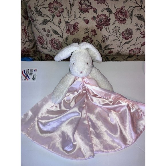 Bunnies by the Bay Rabbit Baby Satin Security Blanket Lovey Best Friends Pink - Picture 5 of 8